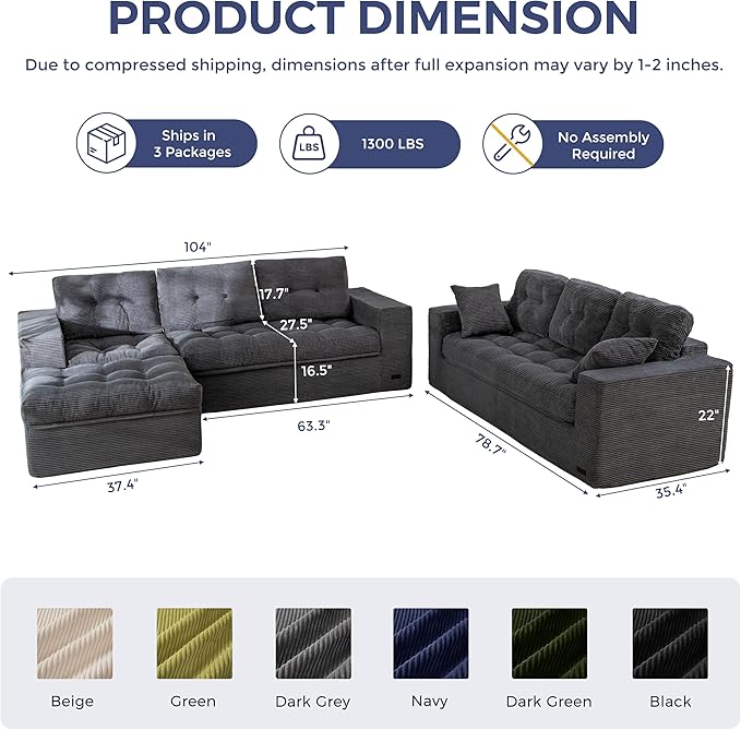 MAXYOYO Modular Sectional Sofa