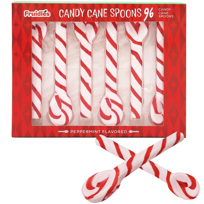 Fruidles Christmas Candy Canes Spoons Suckers, Peppermint Flavor in Box 96-Pack