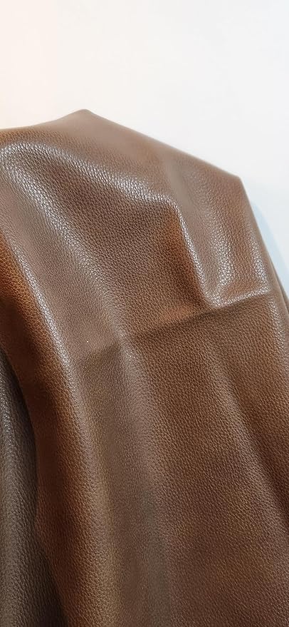 Walnut Brown Soft Faux Leather Fabric PU Leather by The Yard Synthetic Pleather