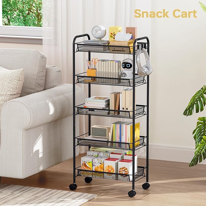 TOOLF 5-Tier Metal Utility Cart