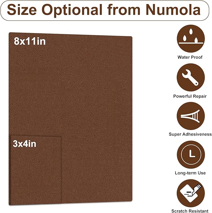 Numola Leather Repair Patch 3×4 inch Self-Adhesive Leather Repair Tape