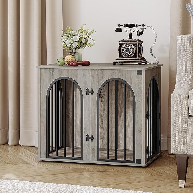 Hzuaneri 26.8'' Wooden Dog Crate Furniture, Indoor Dog Kennel Dogs Cage