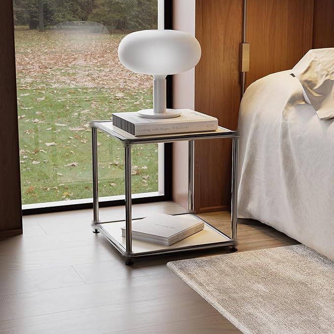 Nightstand Modern Storage Cabinet White A Versatile Free-Standing Organizer