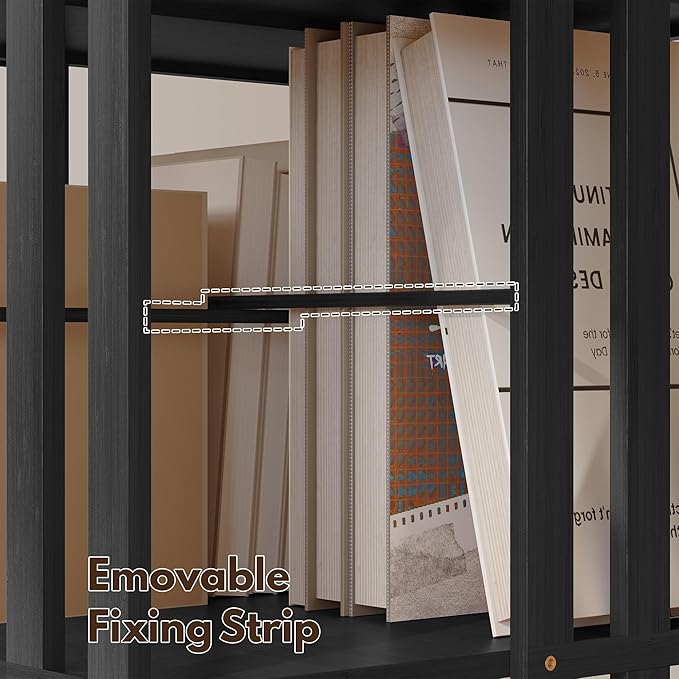 YOWOS Rotating Bookshelf Tower, 360° Display Spinning Bookcase, Bamboo