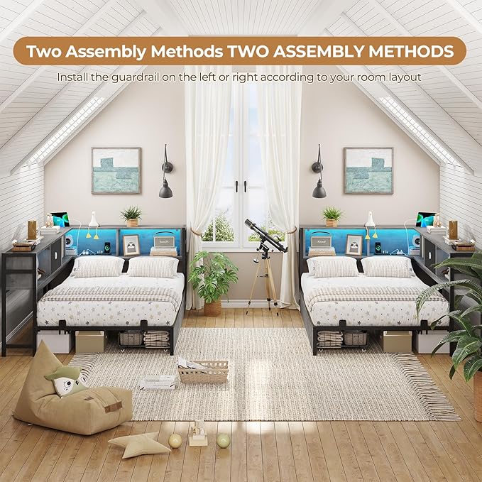 DICTAC Corner Bed Frame Twin XL