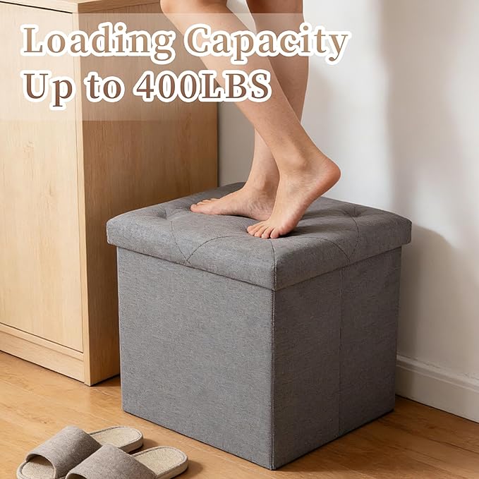 43 inch Storage Ottoman Bench, 30 inch Folding Storage Bench Ottoman,