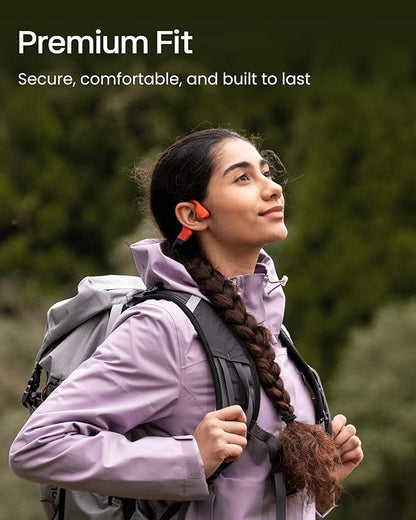 SHOKZ OpenSwim Pro - Open-Ear Bluetooth & MP3 Bone Conduction Sport Headphones, Swimming Headphones, IP68 Waterproof, Red