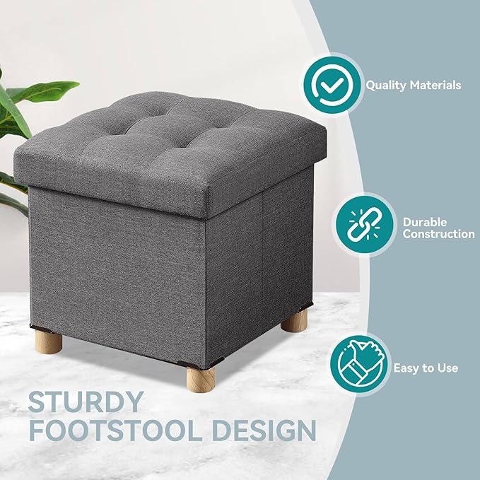 BRIAN & DANY Ottoman with Storage, Small Storage Ottoman