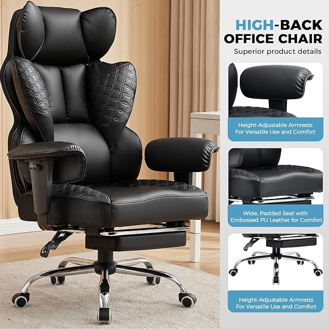 COMHOMA Big and Tall Office Chair Heavy Duty Wide Ergonomic Gaming Chair