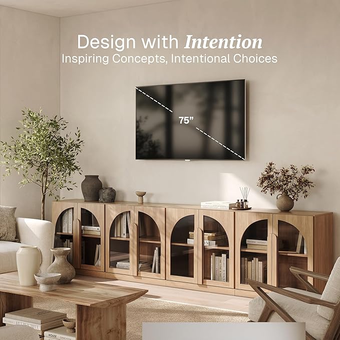 BELLEZE Bijou Set of 4 Wall-to-Wall Storage Cabinets
