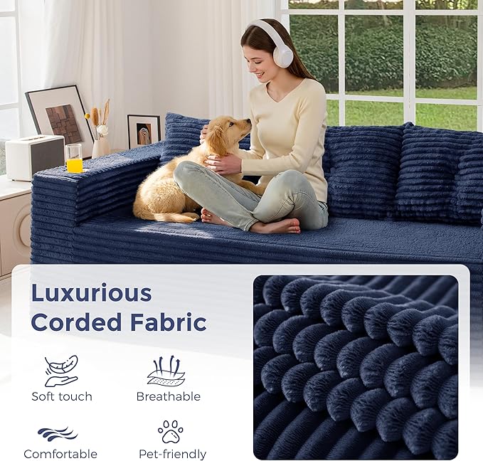 MAXYOYO 79" Oversized Boneless Loveseat Sofa Couch