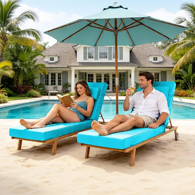 Chaise Lounge Cushions Outdoor 80x26x6 Inch, Fade Resistant 6'' Thicken Outdoor