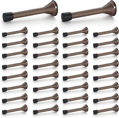 Ravinte Door Stoppers, 36 Pack Spring Door Stops with Rubber Bumper, Oil Rubbed Bronze Door Stoppers for Bottom of Door