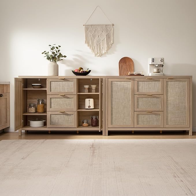 SICOTAS 52" Larger Sideboard Buffet Coffee Bar Cabinet