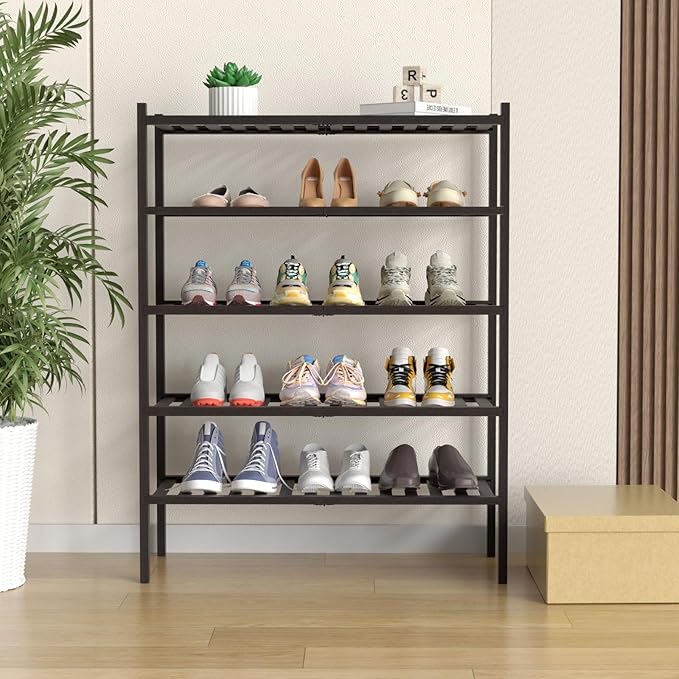 ROMGUAR CRAFT 5 Tier Bamboo Shoe Rack