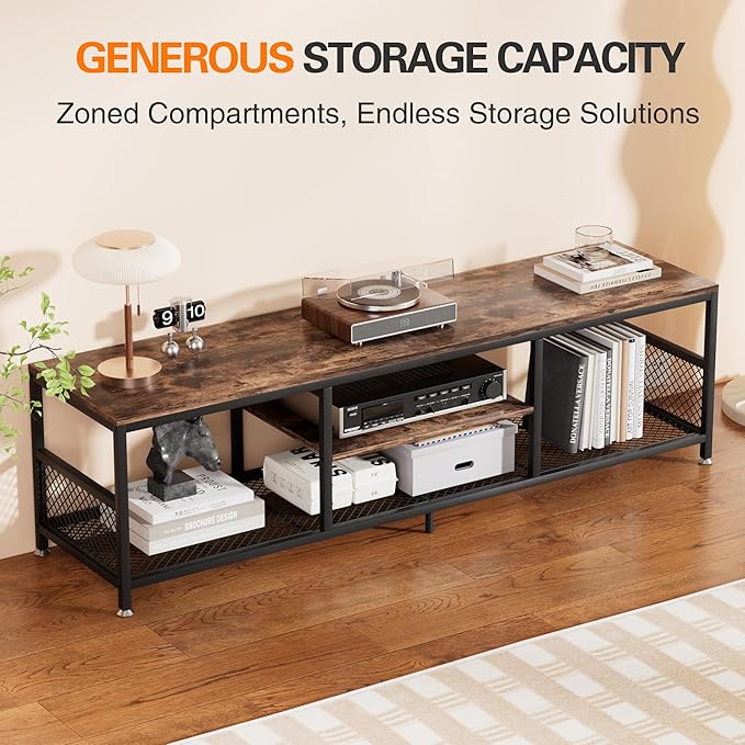 VECELO TV Stand with Power Outlets
