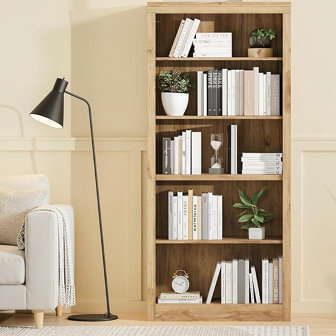 GarveeHome 71 in Tall Bookcase, Wooden Bookshelf