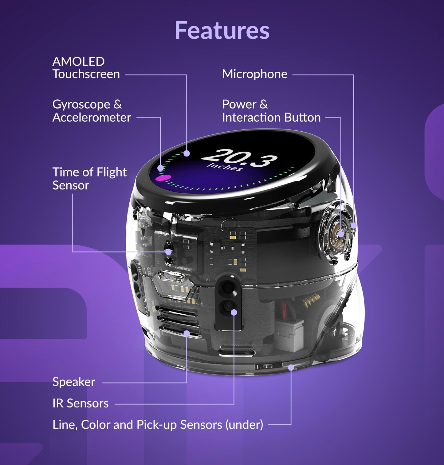 Ozobot Ari Classroom Kit (18 Bots) | Interactive Learning Robot with Touch Screen, ToF Sensor, Accelerometer, Gyroscope, and AI Integration | Hands-On STEM Education for Classrooms and Homeschool