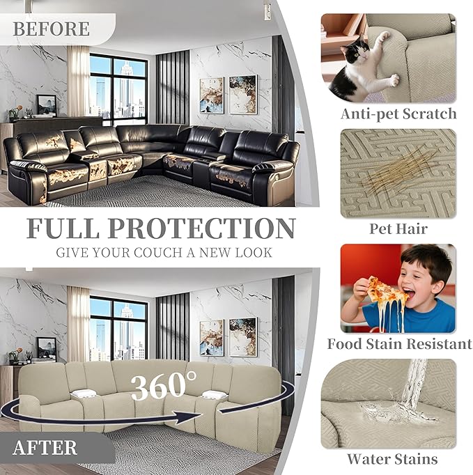 100% Waterproof Sectional Recliner Couch Covers