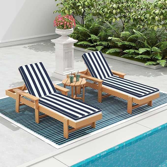 Only choice Chaise Lounge Cushions Outdoor, Fade & Water Resistant Patio Lounge