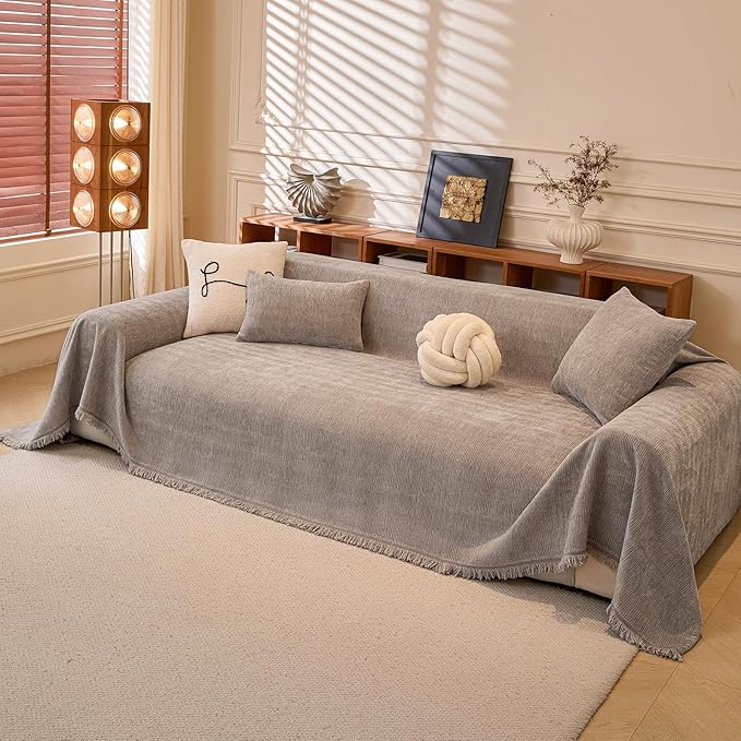 DREAMINGO Chenille Sofa Cover Washable Pet Couch Protector Cover Textured Couch