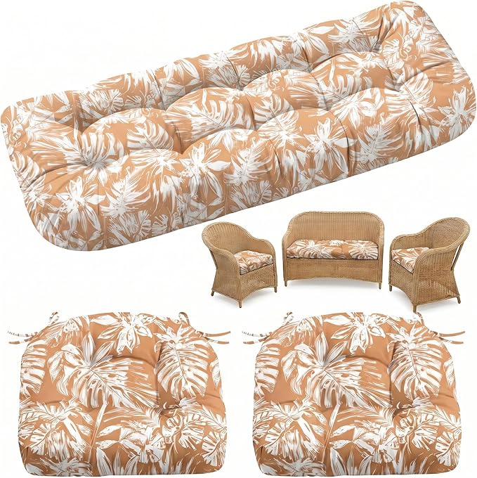 1 MIDDLE ONE Wicker Chair Cushions 3 Pieces Set