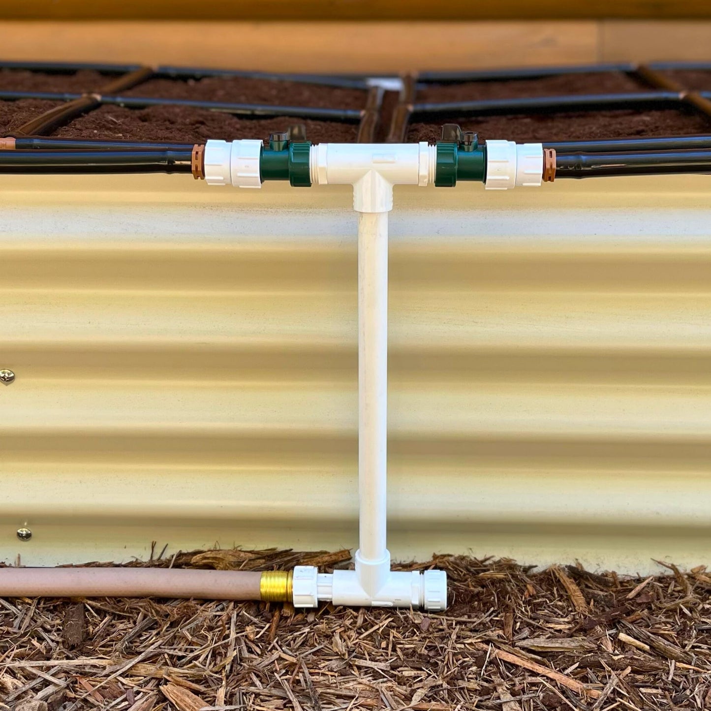 Garden Grid Manifold - 15" Tall, Double Style | Link All of Your Garden Grids So They Water Together | Ideal for Side-By-Side Garden Grid Connections