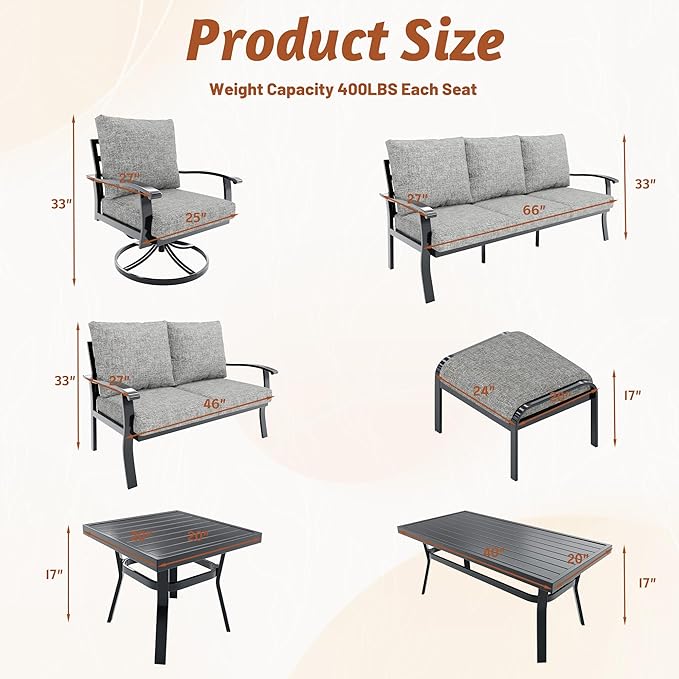 HOMREST Outdoor Swivel Rocker Patio Chairs