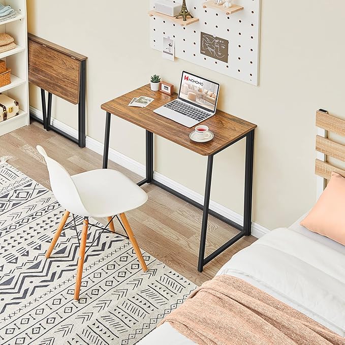 WOHOMO Folding Desk for Small Spaces, 31.5 Inch Foldable Computer Desks