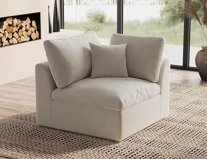 ohllob Corner Seat for Cloud Sectional Couches Living Room, Warm White