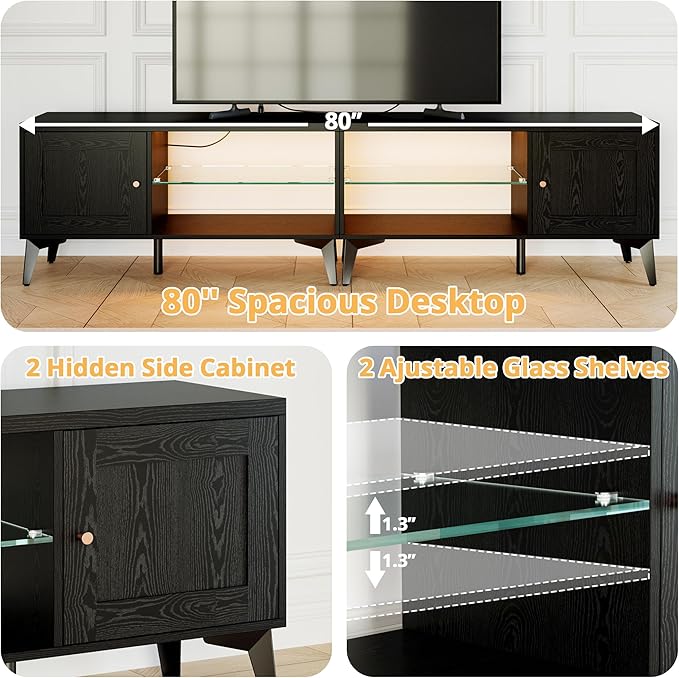 LIKIMIO 2-in-1 TV Stand for 85 Inch TV, Entertainment Center