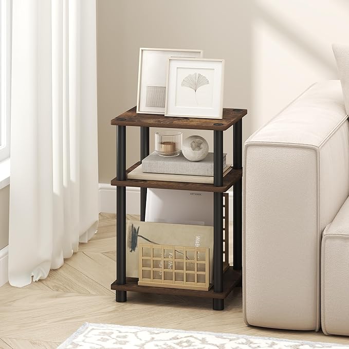 Furinno Turn-N-Tube Side Table, 3-Tier End Table