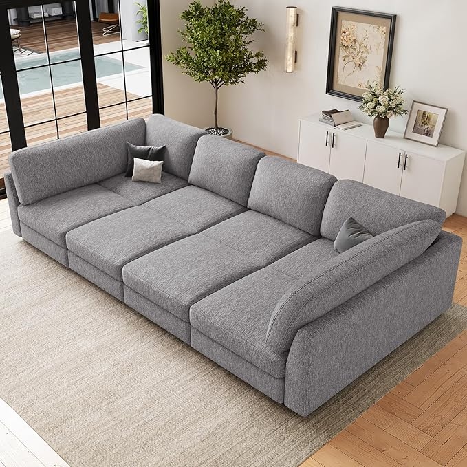 Belffin 111" Cloud Sectional Sleeper Sofa