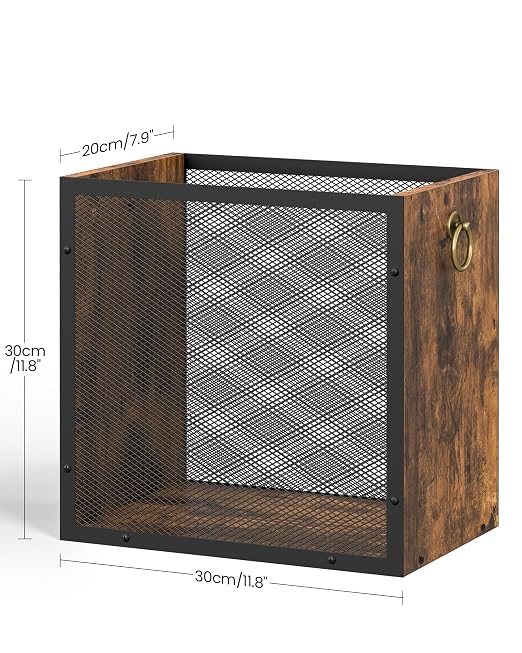 CHOEZON Waste Basket, 4.5 Gallon Rectangular Garbage Container, Trash Can, Trash Bin, for Bedroom, Office, Bathroom, Kitchen, Waste Rustic Brown and Black TCW33BF