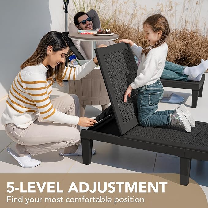 Devoko Outdoor Chaise Lounge Chair Set of 2