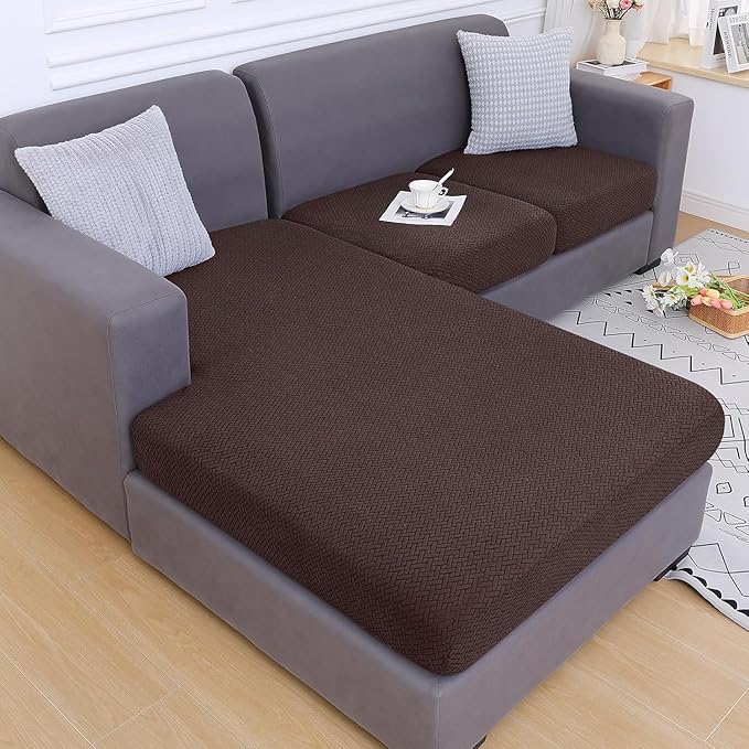 Smiry Waterproof Couch Cushion Covers, Stretch Jacquard Sectional Couch Covers