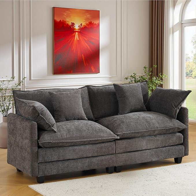 77" Cloud Chenille Sofa Set