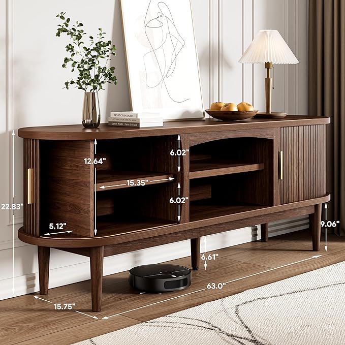 Decofy Mid Century TV Stand for TVs up to 70 Inches, Entertainment Center