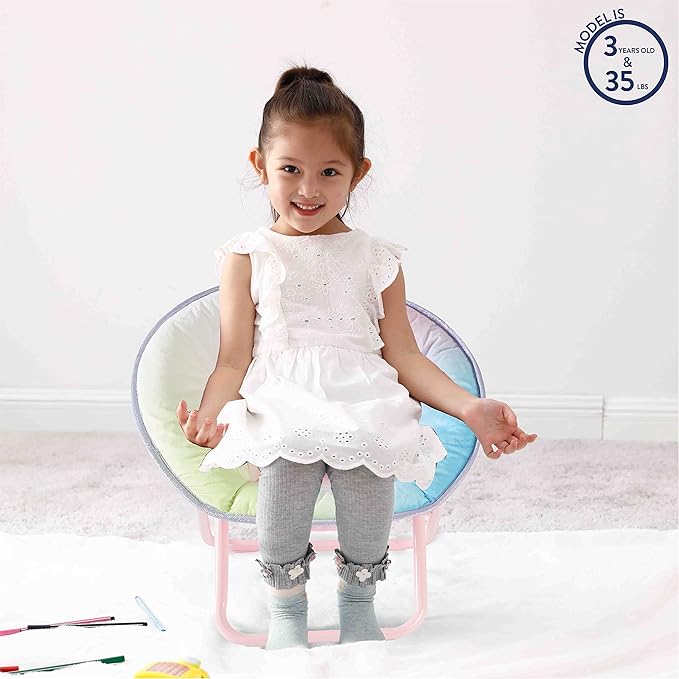 Disney Little Mermaid Toddler Saucer Chair, 19” Folding Kids Chair