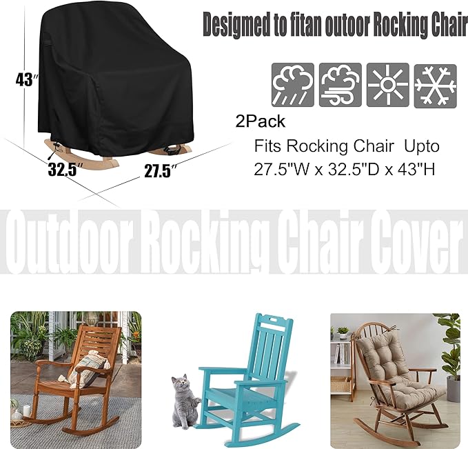 Patio Chair Covers Waterproof Patio Furniture Covers, 27.5"W x 32.5"D x 43"H