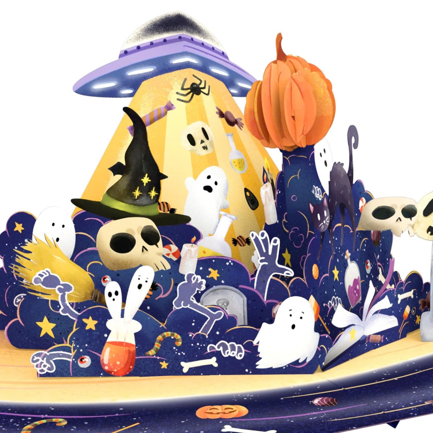 Paper Love Spooky Pop-Up Card | 3D Trick or Treat Halloween Greeting for Kids, Family, or Friends | 5" x 7" w/Envelope and Note Card