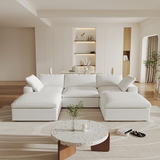 Cloud Modular Sectional Sofa Couch, U Shaped Couch 5 Seater