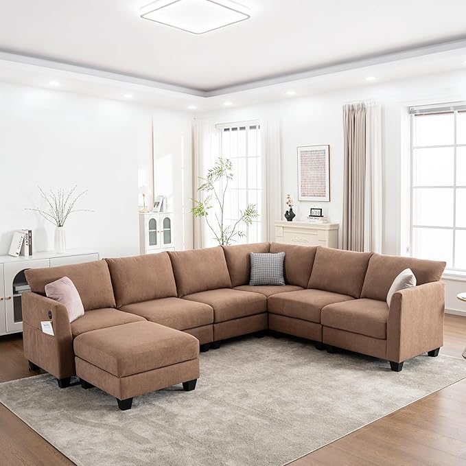 122.8" Large Sectional Couches for Living Room, 6 Seater L Shaped Modular