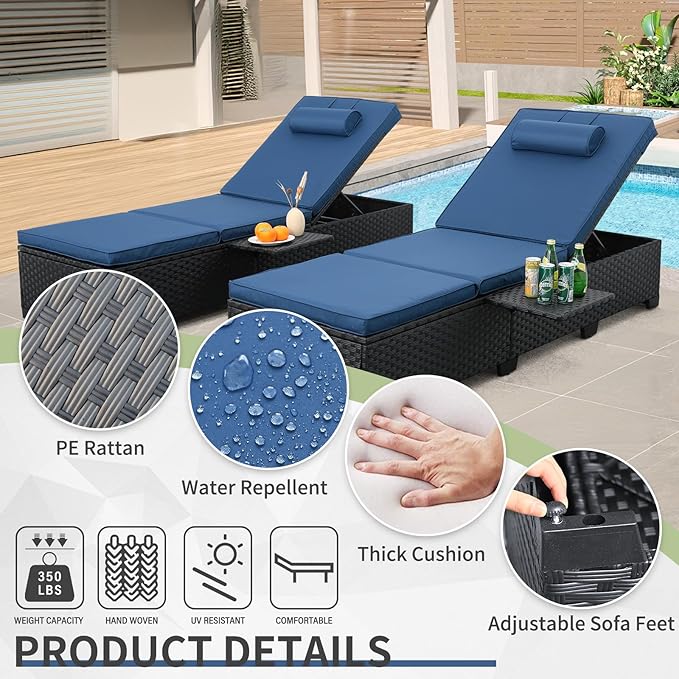 WAROOM Outdoor Chaise Lounge Chairs
