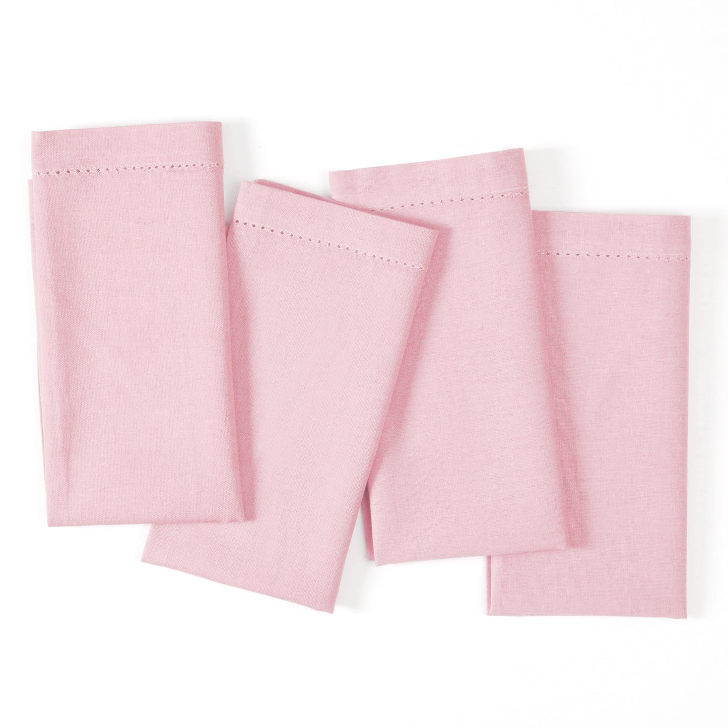 Ramanta Home Pink Cloth Dinner Napkin Set of 12-18x18 Inch, Easter Premium Cotton Linen Flax Hemstitched Napkins for Spring Decor Wedding, Party, Kitchen | Soft Durable Washable for Everyday Use