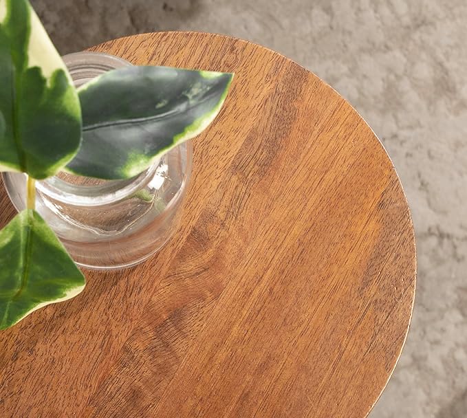 Kate and Laurel Dahl Wooden Round Drink Table; 8 x 23; Walnut Brown;