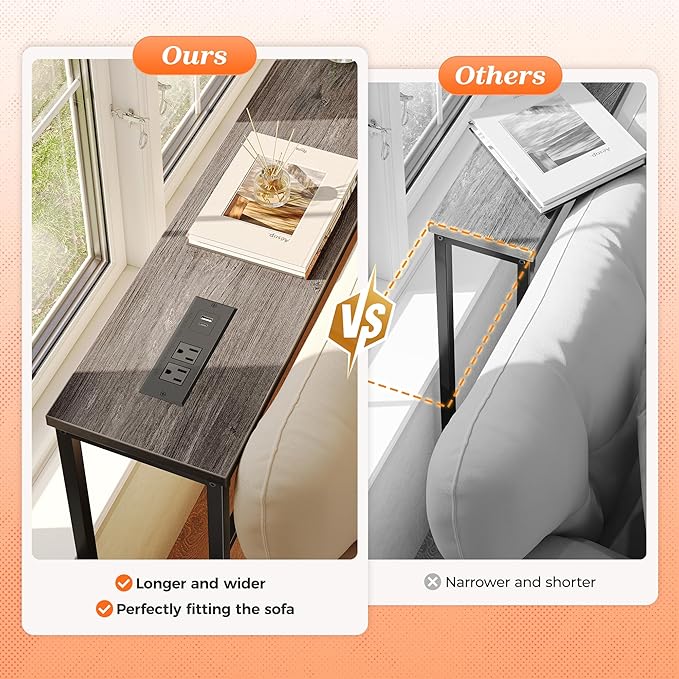 SUPERJARE 102.4 Inch Sofa Table