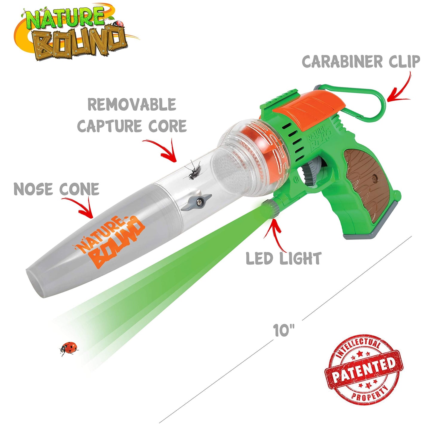 Nature Bound Bug Catcher Vacuum with Light Up Critter Habitat Case | Eco-Friendly Outdoor Toys for Kids | Includes Vacuum and Cage | Bug Vacuum for Kids Toy | Bug Catcher Vacuum