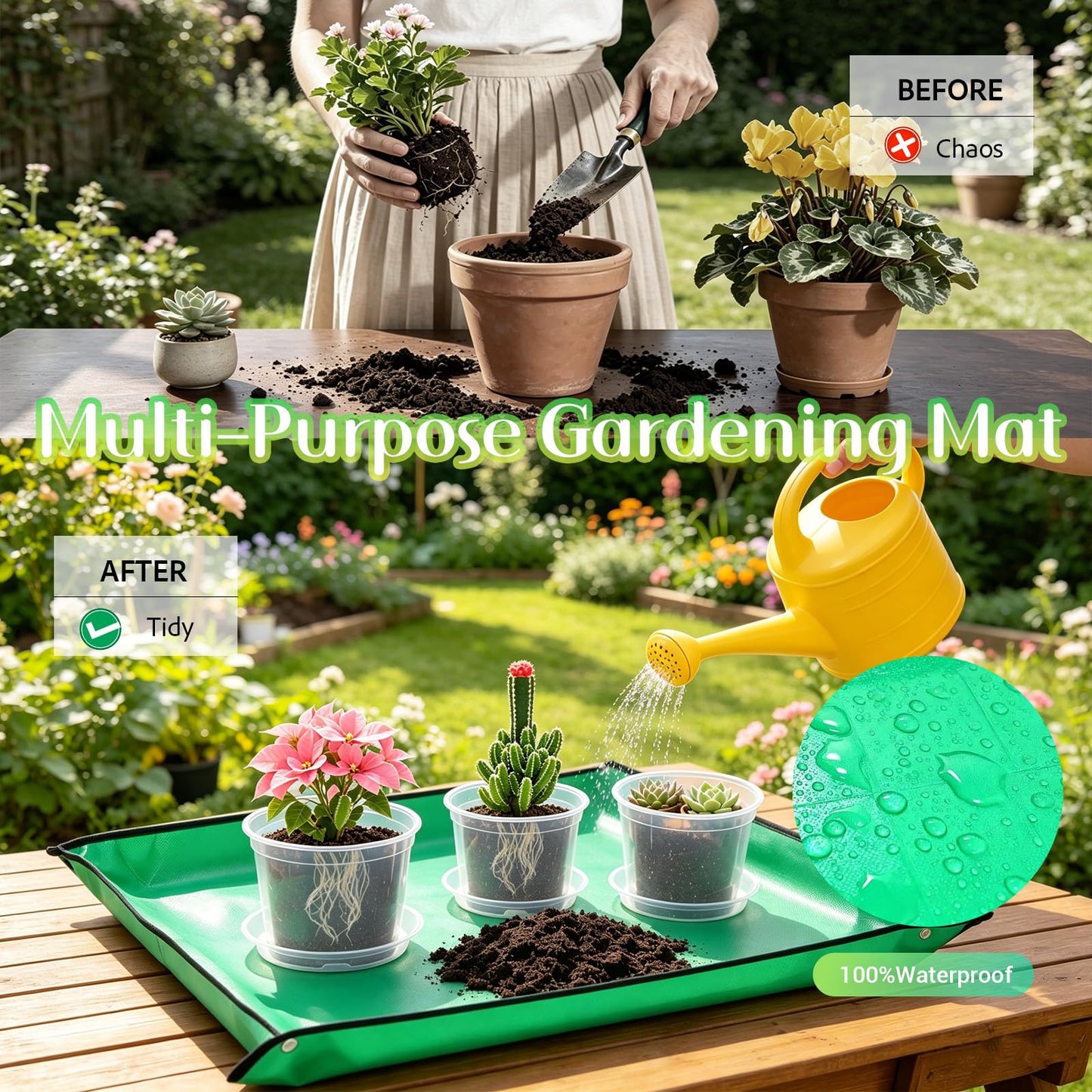3/4/5/6/7 Inch Clear Plastic Nursery Pots with Drainage Holes and Saucers, 30Pcs Seedling Starter Flower Pots with Repotting Mat, Plant Labels and Tools Sets for Flower Herb, Succulent Transplanting