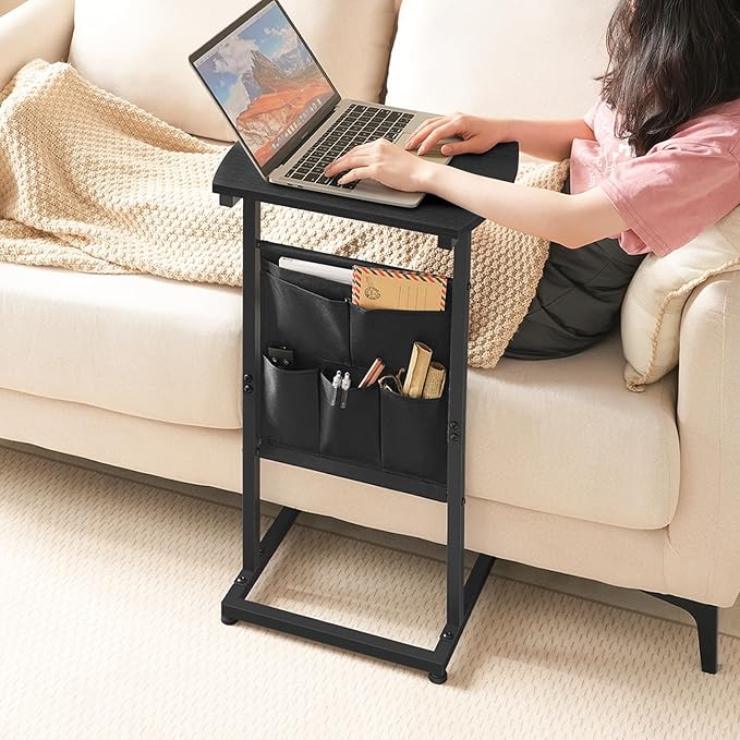 HOOBRO C Shaped End Table, 28.3" Side Table
